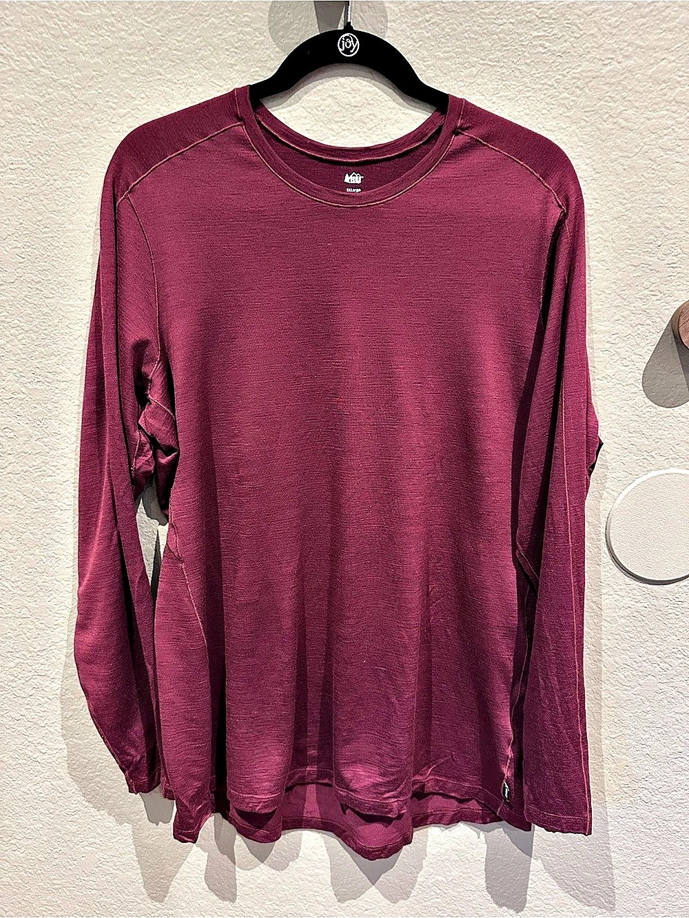 REI Co-op Merino 185 Long-Sleeve Crew Base Layer Top Burgundy XL